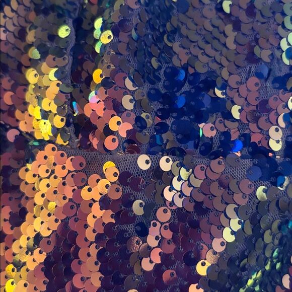 Strobe Light Sweetheart Iridescent Purple Sequin Lace-Up Dress - Picture 10 of 10